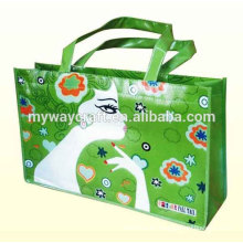 Bolso de compras laminado verde del regalo / bolso no tejido